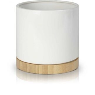 Cylinder bamboo biały 13cm